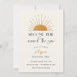 Zweite Reise um die Sonne zum Geburtstag Einladung