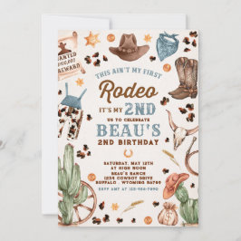 Zweite Rodeo Cowboy Wild West Birthday Party Einladung