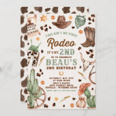 Zweite Rodeo Cowboy Wild West Birthday Party Einladung (Vorne/Hinten)