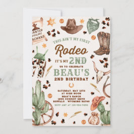 Zweite Rodeo Cowboy Wild West Birthday Party Einladung