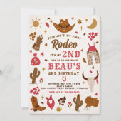 Zweite Rodeo Cowboy Wild West Birthday Party Einladung (Vorderseite)