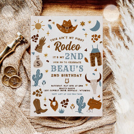 Zweite Rodeo Cowboy Wild West Birthday Party Einladung