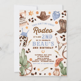 Zweite Rodeo Cowboy Wild West Birthday Party Einladung