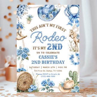 Zweite Rodeo-Cowboy-Wild-West-Geburtstagsfeier Einladung
