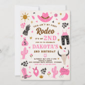 Zweite Rodeo Cowgirl Wild West Birthday Party Einladung (Vorderseite)