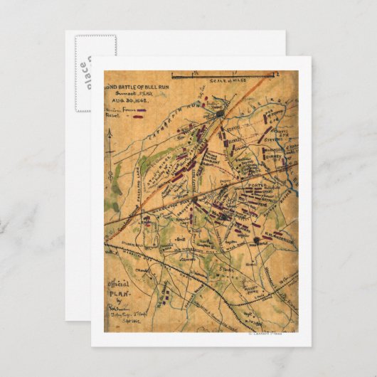 Zweite Schlacht beim Bull Run Postkarte (Vorne/Hinten)