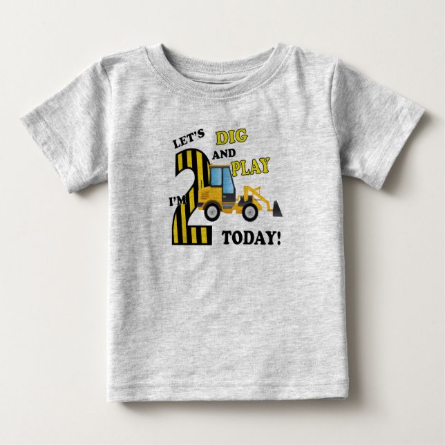 Zweite Shirt-Baubulldozer Baby T-shirt (Vorderseite)