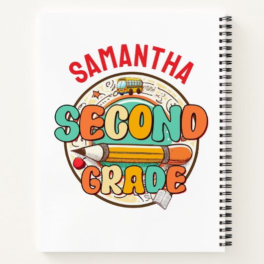 Zweite Stufe - Niedlich zurück in den Schulbedarf Notizblock (Rückseite)