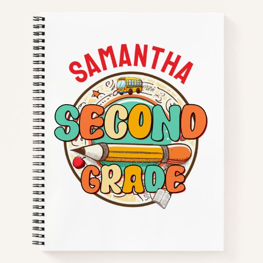 Zweite Stufe - Niedlich zurück in den Schulbedarf Notizblock (Vorderseite)