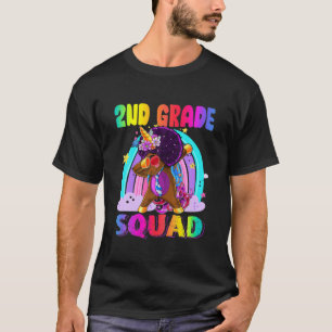 Zweite Stufe Squad Black Dabbing Einhorn Zurück T-Shirt