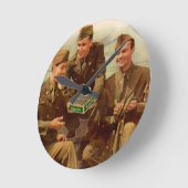 Zweite Weltkrieg der 1940er Jahre und Soldaten mit Runde Wanduhr (Winkel)