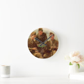 Zweite Weltkrieg der 1940er Jahre und Soldaten mit Runde Wanduhr (Zuhause)