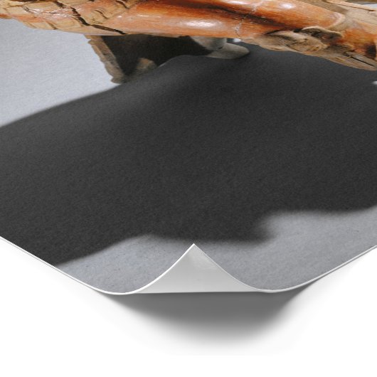 Zweiteiliges Polychrome-Effigy-Schiff, vielleicht Poster (Ecke)