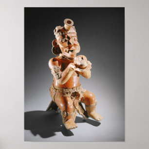 Zweiteiliges Polychrome-Effigy-Schiff, vielleicht Poster