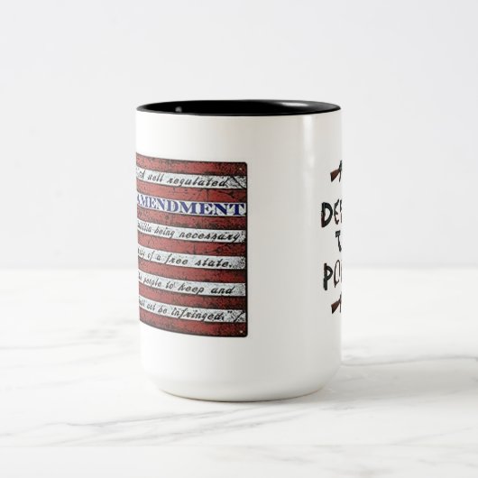 Zweiter Änderungsantrag Schutz der Polizei Zweifarbige Tasse (Mittel)