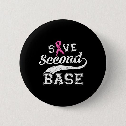 Zweiter Basispink-Ribbon-Brustkrebs-Bewusstsein Button (Vorderseite)