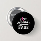 Zweiter Basispink-Ribbon-Brustkrebs-Bewusstsein Button (Vorne & Hinten)