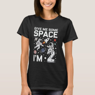 Zweiter Geburtstag Astronaut Raum Planeten Rakete  T-Shirt