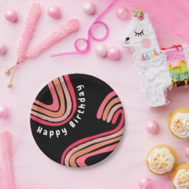 Zweiter Geburtstag Zweiter Groovy Regenbogen Pappteller