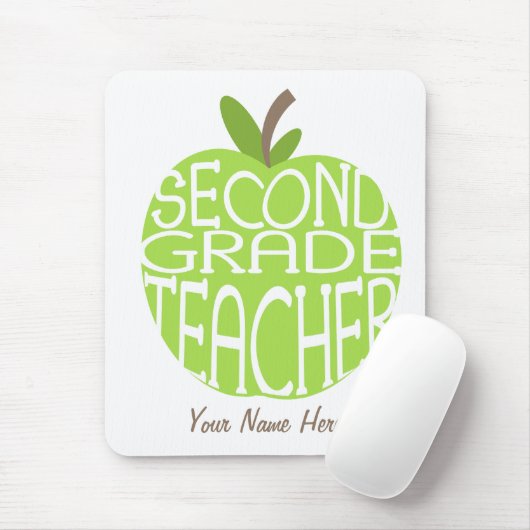 Zweiter Grad-Lehrer Mousepad - grünes Apple (Mit Mouse)