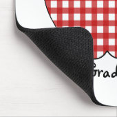 Zweiter Grad-Lehrer-roter Gingham Apple Mousepad (Ecke)