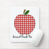 Zweiter Grad-Lehrer-roter Gingham Apple Mousepad (Mit Mouse)