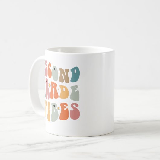 Zweiter Grade Vibes zurück zur Schule Groovy Schoo Kaffeetasse (Vorderseite Links)