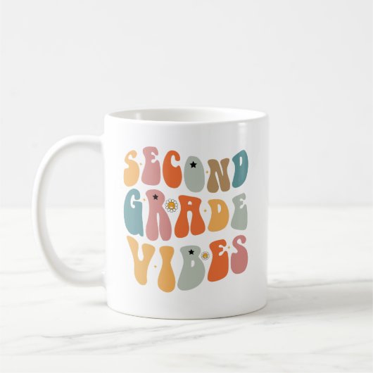 Zweiter Grade Vibes zurück zur Schule Groovy Schoo Kaffeetasse (Links)