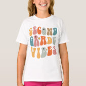 Zweiter Grade Vibes zurück zur Schule Groovy Schoo T-Shirt (Vorderseite)