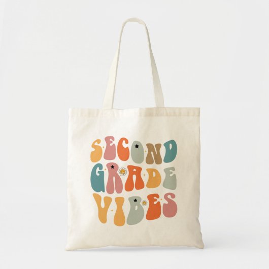 Zweiter Grade Vibes zurück zur Schule Groovy Schoo Tragetasche (Vorne)