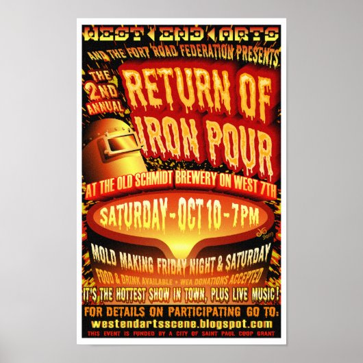 Zweiter Jahrestag 7. Eisen Pour Poster 2009 (Vorne)