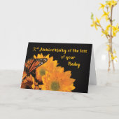 Zweiter Jahrestag des Kinderverlusts Karte (Gelbe Blume)