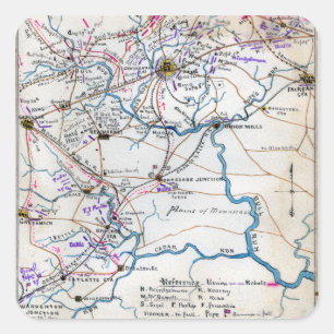 Zweiter Kampf von Stierlauf 4 Quadratischer Aufkleber