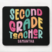 Zweiter Lehrer - Farbiger Text Mousepad (Vorne)