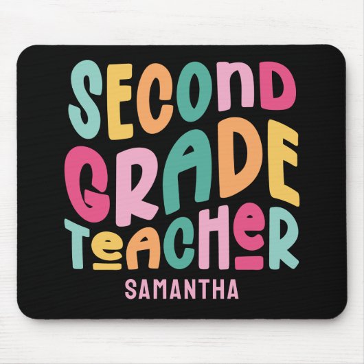Zweiter Lehrer - Farbiger Text Mousepad (Vorne)