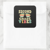 Zweiter Lehrer zweiter Klasse Quadratischer Aufkleber (Tasche)