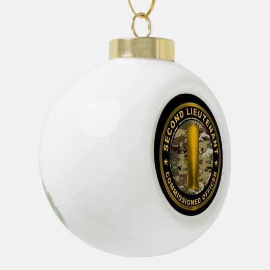 Zweiter Lieutenant Weihnachtsmetall Keramik Kugel-Ornament (Links)