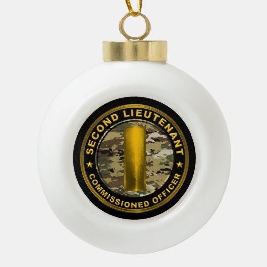 Zweiter Lieutenant Weihnachtsmetall Keramik Kugel-Ornament (Vorderseite)