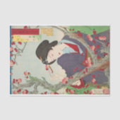 Zweiter Monat; Tei von Shinbashi durch einen Pflau Seidenpapier (Vorderseite)