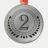 Zweiter Platz Ehre Silbermedaille auf Silver Gradi Silbernes Ornament (Vorne)