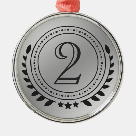 Zweiter Platz Ehre Silbermedaille auf Silver Gradi Silbernes Ornament (Vorne)