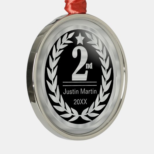Zweiter Platz in der Schwarz-Weiß-Medaille Ornament Aus Metall (Rechts)