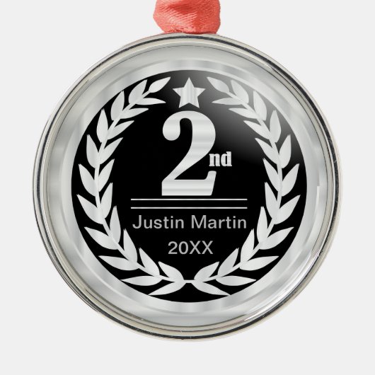 Zweiter Platz in der Schwarz-Weiß-Medaille Ornament Aus Metall (Vorne)