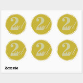 Zweiter Preis Golden Siegel Stickers (Blatt)