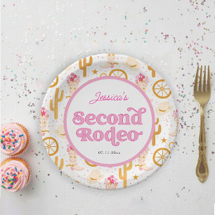 Zweiter Rodeo Cowgirl 2. Geburtstag Pappteller