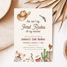 Zweiter Rodeo Western Cowboy 2. Geburtstag Einladung