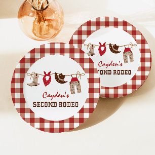 Zweiter Rodeo Western Cowboy 2. Geburtstag Pappteller