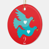 Zweiter Tag der Weihnachtsverzierung Keramikornament (Links)