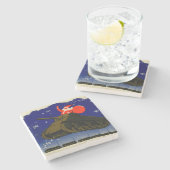 Zweiter Weltkrieg bewaffneter Santa Steinuntersetzer (Seitenansicht)