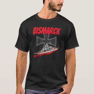 Zweiter Weltkrieg deutsches Bismarck-Schiffsmodell T-Shirt